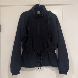 Calia by Carrie Underwood Black Lightweight Hooded Rain Anorak Jacket